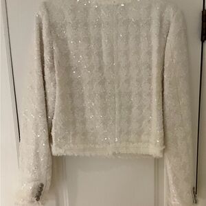 Elegant White Sequin Women's Jacket Derek lam sequin jacket